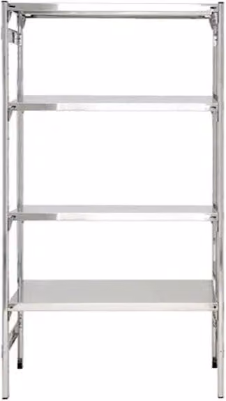 Scaffale professionale in acciaio inox silver per la conservazione degli alimenti CASTELLANI SHOP L: 90 cm, P: 30 cm, H: 200 cm