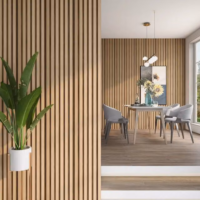 Set Borger di 15 Pannelli Murali 3D NEU.HOLZ con Effetto Rovere Chiaro in Polistirene, Colore Beige e Marrone