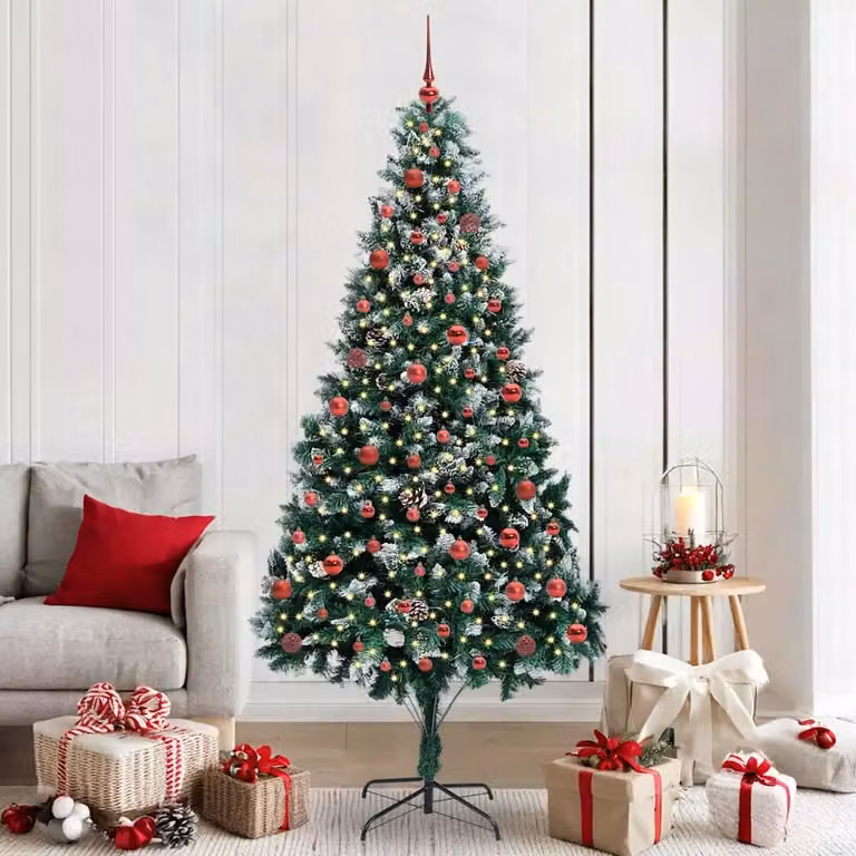 Albero di Natale artificiale vidaXL verde con 300 LED luce bianca calda, Altezza: 210 cm
