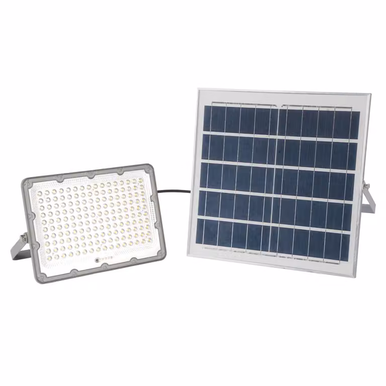 DICTROLUX Faro Solare LED da Esterno con Luce Naturale 4000K, 2000 Lm, 100 Watt, Grigio e Argento