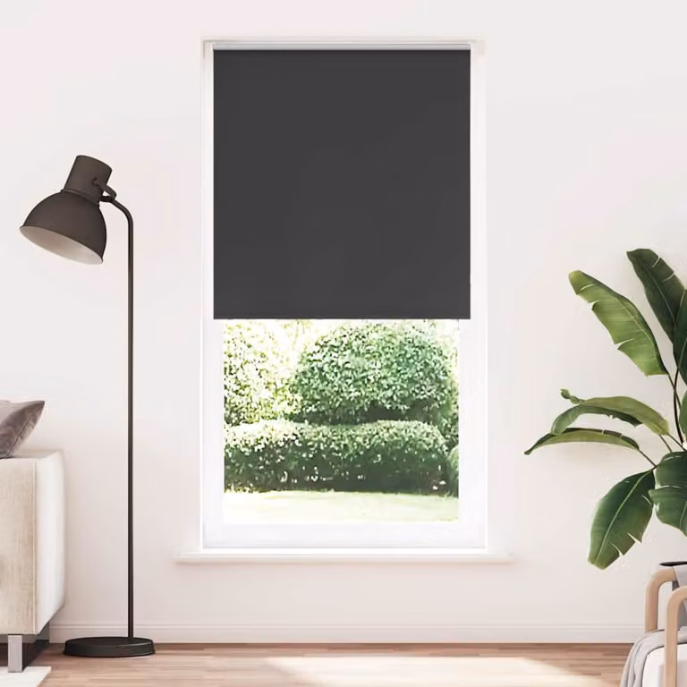 vidaXL Tenda a Rullo Oscurante Termoisolante in Poliestere, Colore Nero/Antracite, L: 115 cm, H: 230 cm