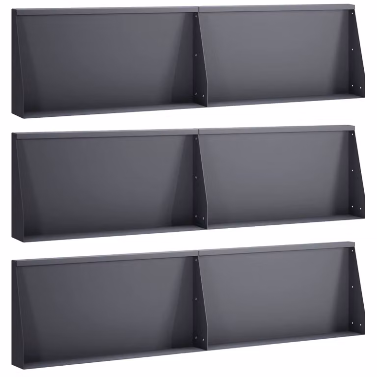 Set di 6 muretti per aiuole rialzate vidaXL in acciaio color antracite L: 80 cm, P: 30 cm, H: 12 cm