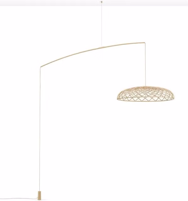 Lampada da terra Flos Skynest bianca e oro con LED dimmabile