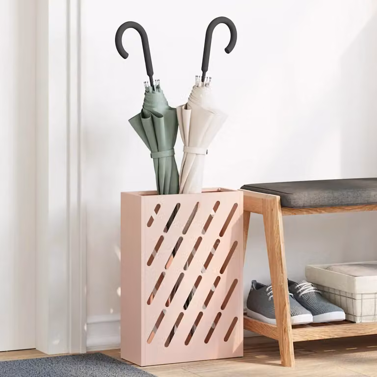 Stand per ombrelli da pioggia vidaXL in metallo rosa L: 28 cm, P: 12 cm, H: 41 cm