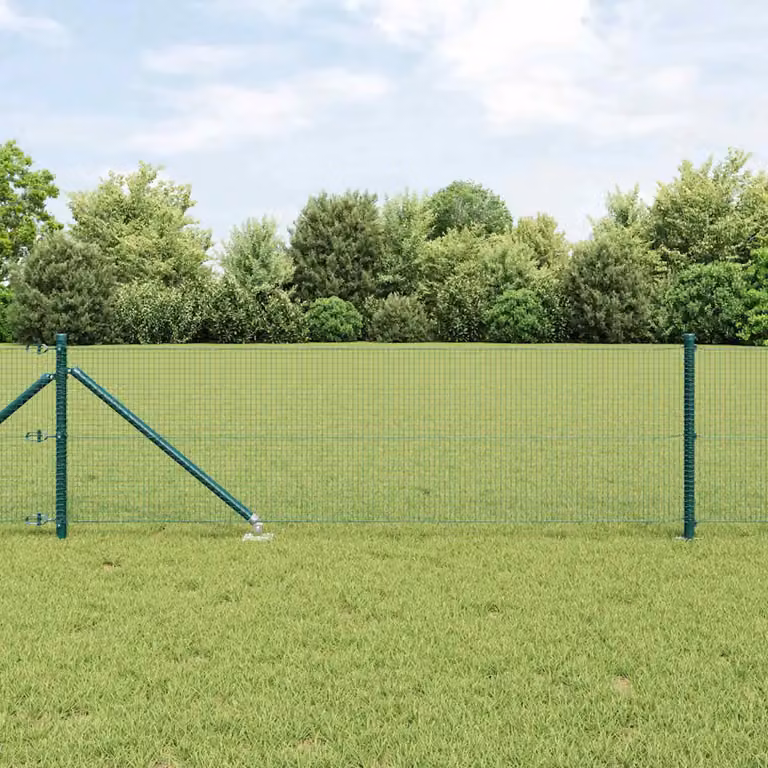 Recinzione in rete saldata con punte vidaXL, Verde, Acciaio e PVC, L: 50 cm, H: 0,4 m