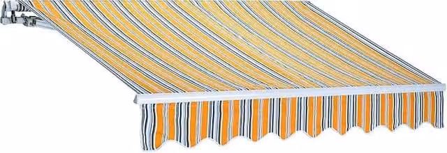 Tenda da sole a barra quadra GARDEN FRIEND con riga gialla, struttura in alluminio e tessuto in poliestere, L: 300 cm, H: 200 cm