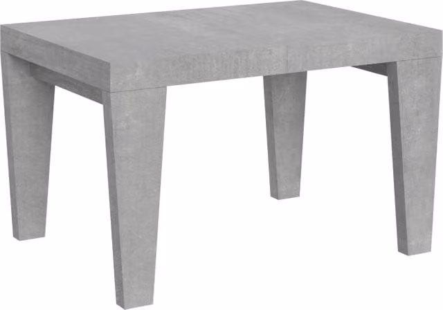 Tavolo allungabile moderno Pimbo Bs Com colore grigio effetto cemento L/P/H: 90 x 130/390 x 77 cm