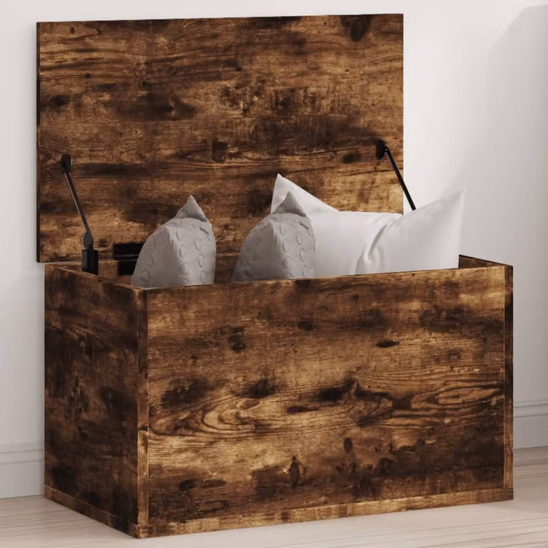 Contenitore Portaoggetti vidaXL in MDF Rovere Fumo, L 60 cm x P 35 cm x H 35 cm
