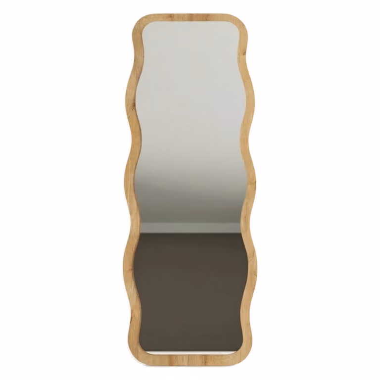 Specchio rettangolare DMORA con cornice in legno marrone, L: 50 cm, H: 160 cm
