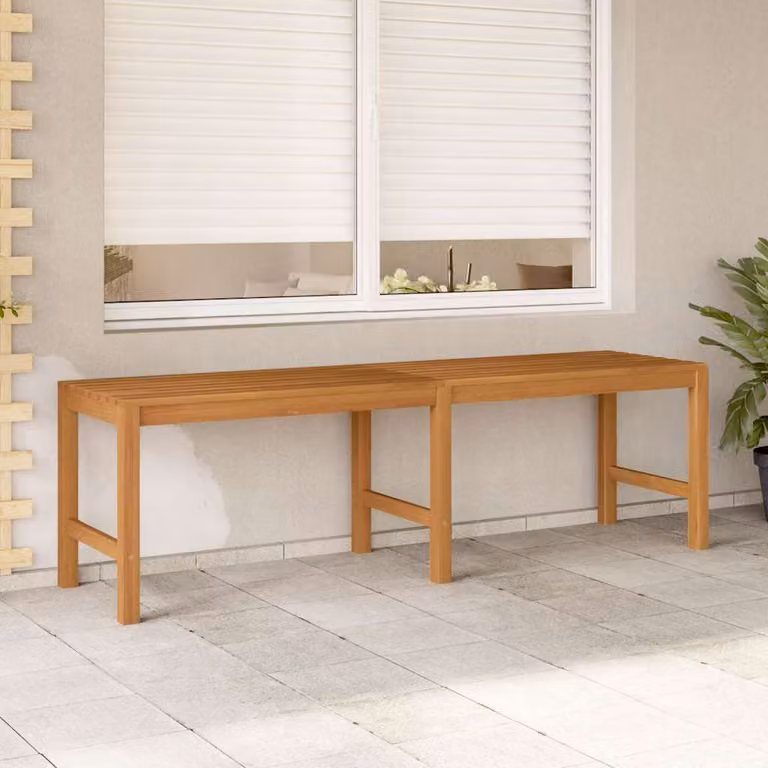 Panchina da giardino moderna vidaXL in legno di teak marrone L: 150 cm, P: 45 cm, H: 40 cm