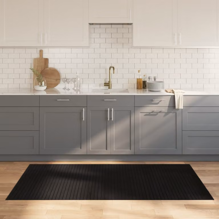 vidaXL Tappeto Rettangolare Moderno Nero in Bambù e Polipropilene, L 100 cm x P 200 cm
