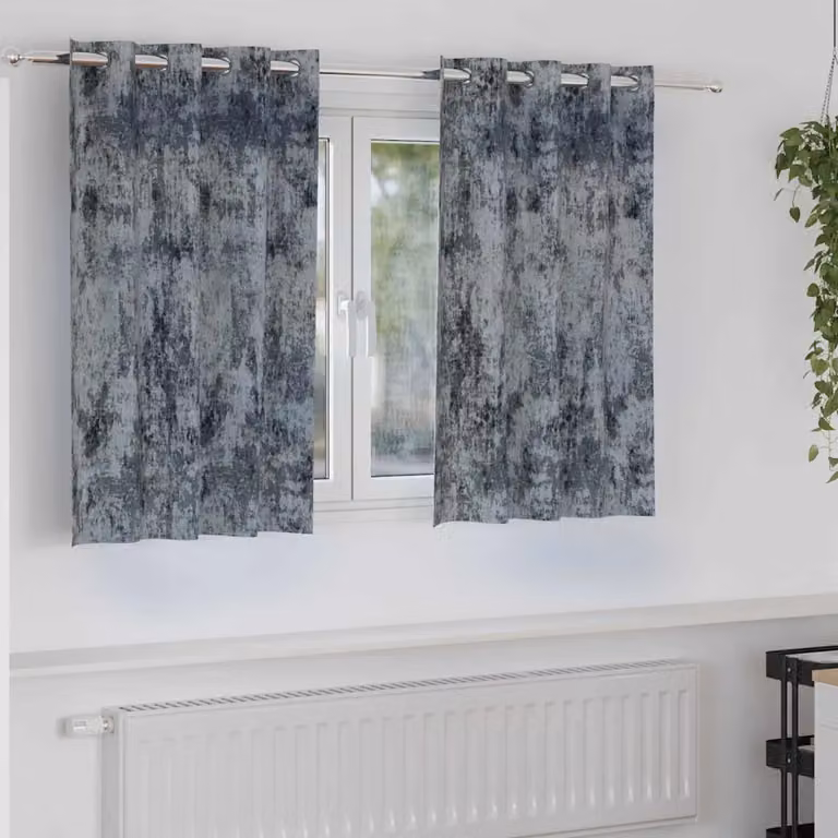 Set di 2 tende in velluto vidaXL color grigio argento, oscuranti e termoisolanti, L 140 cm x H 140 cm