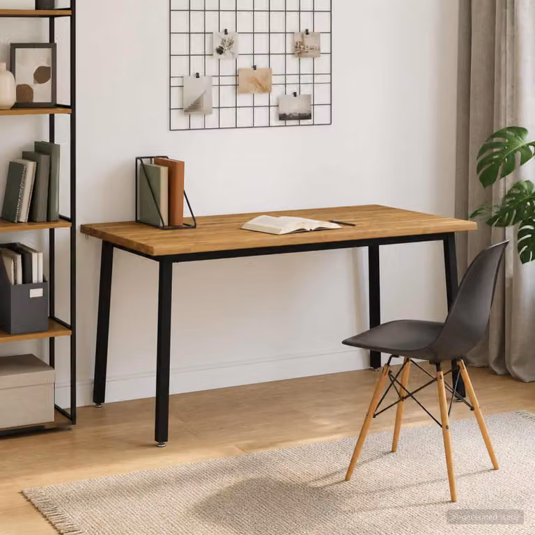 Tavolo da pranzo rettangolare moderno vidaXL in legno di acacia con bordo vivo L: 160 cm, P: 80 cm, H: 75 cm