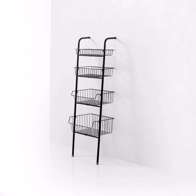 Scaffale da parete KINO AQA DESIGN nero opaco in metallo