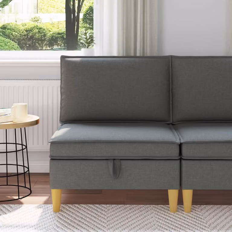 Divano con contenitore vidaXL in tessuto con struttura in legno e design minimalista per il tuo soggiorno