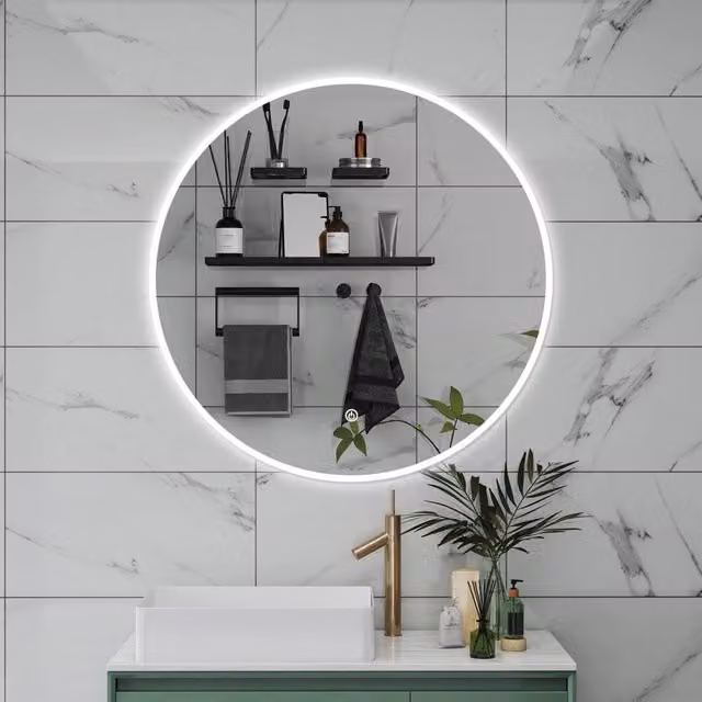 Specchio da bagno AICA con luce LED, dimmerabile e interruttore touch, L 80 cm x H 80 cm
