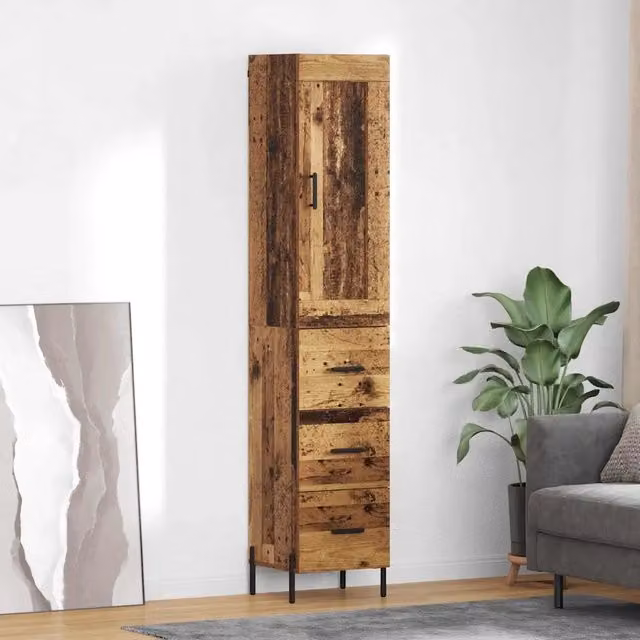 Credenza moderna vidaXL in legno ingegnerizzato marrone L/P/H: 34,5 x 34 x 180 cm
