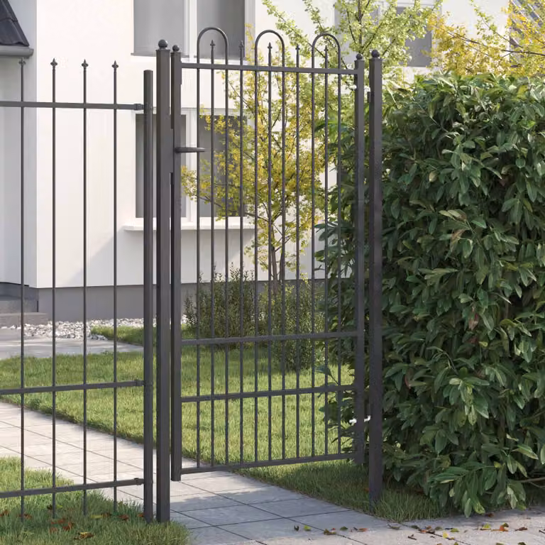 Cancello singolo per recinzione vidaXL DRONTEN in acciaio antracite L: 100 cm, H: 175 cm