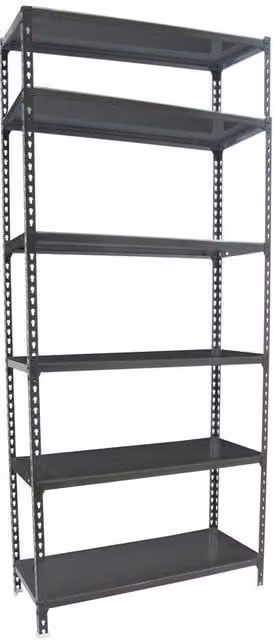 Scaffale in metallo Simon Rack colore antracite con 6 ripiani H 250 cm x L 90 cm x P 50 cm