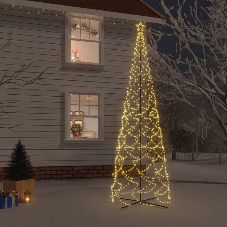 Albero di Natale a cono vidaXL con 1400 LED bianco caldo, H: 500 cm, L: 160 cm