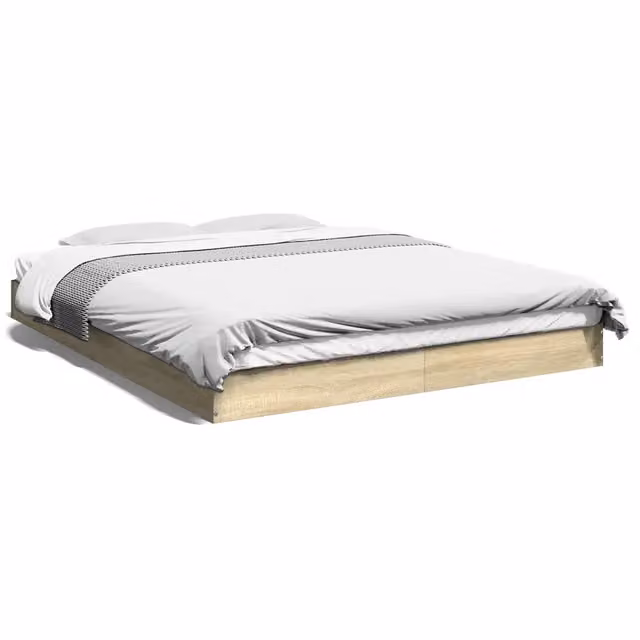 Letto matrimoniale moderno DESIGN IN in truciolato e MDF color Rovere Sonoma, L: 160 cm x P: 200 cm