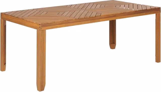 Tavolo da giardino rettangolare Beliani in legno di acacia marrone, stile classico, L: 180 cm, P: 90 cm, H: 74 cm