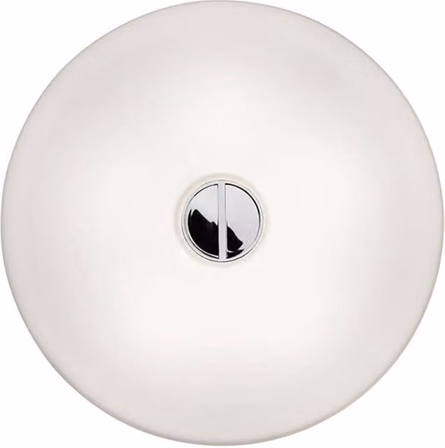Plafoniera e applique Flos Button bianca con vetro e tecnologia LED