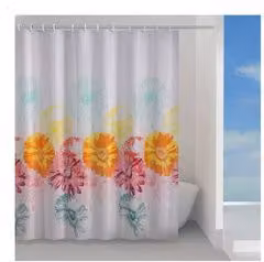 Tenda doccia in tessuto Gedy Frenesia Multicolor con motivo floreale L: 180 cm, H: 200 cm