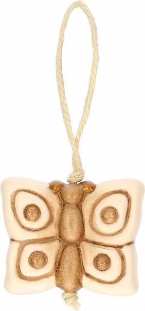 Set di 5 segnaposto a forma di farfalla Thun in ceramica beige
