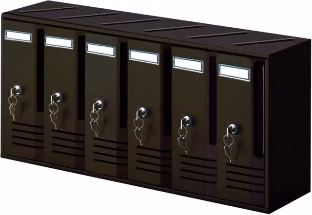 Cassetta postale Alubox Cubo C6 in alluminio, L: 62 cm, P: 17,5 cm, H: 30 cm