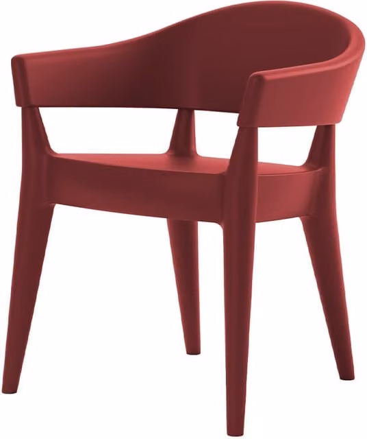 Poltrona da esterno Alma Design Jo rossa con braccioli in materiale sintetico resistente alle intemperie