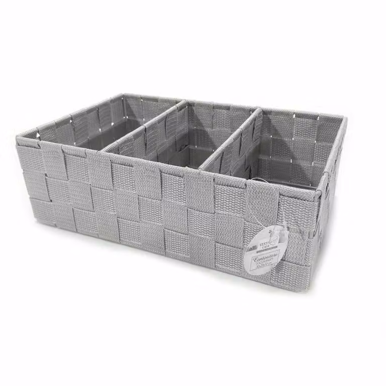 Vestiamo Casa Contenitore a 3 scomparti Grigio H: 10 cm, L: 30 cm, P: 20 cm