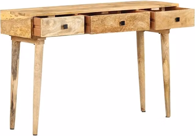 Tavolo Consolle vidaXL in Legno di Mango Marrone Stile Rustico L 115 x P 35 x H 76 cm
