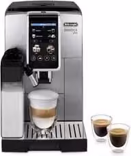 Macchina da caffè automatica De'Longhi Dinamica Plus ECAM380.85.SB, con display touch e sistema LatteCrema, Argento e Nero
