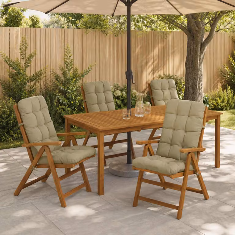 Set di 6 cuscini per sedia alta vidaXL VIANEN in poliestere, lavabili e resistenti ai raggi UV, disponibili in verde o beige