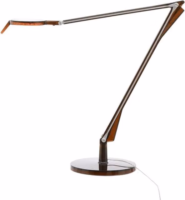 Lampada da tavolo Kartell Aledin Tec LED regolabile e dimmerabile color marrone in plastica e alluminio con luce bianca calda