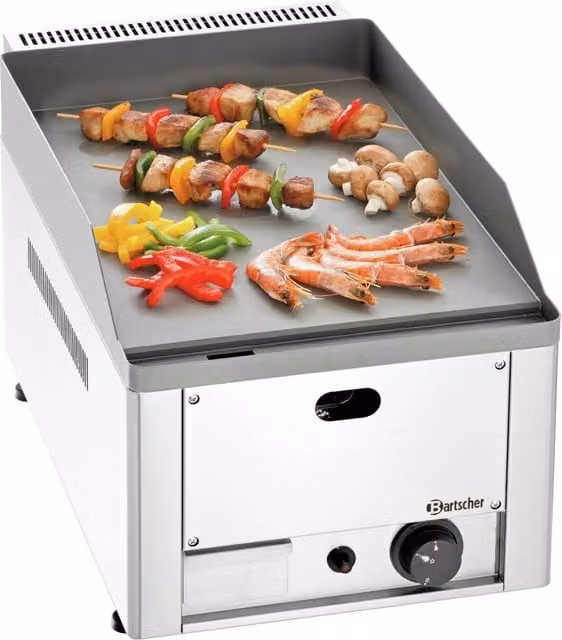 Piastra Bartscher GDP 320G-G da tavolo a gas in acciaio inox con accensione piezoelettrica, L/P/H: 31,0 x 32,5 x 24,0 cm