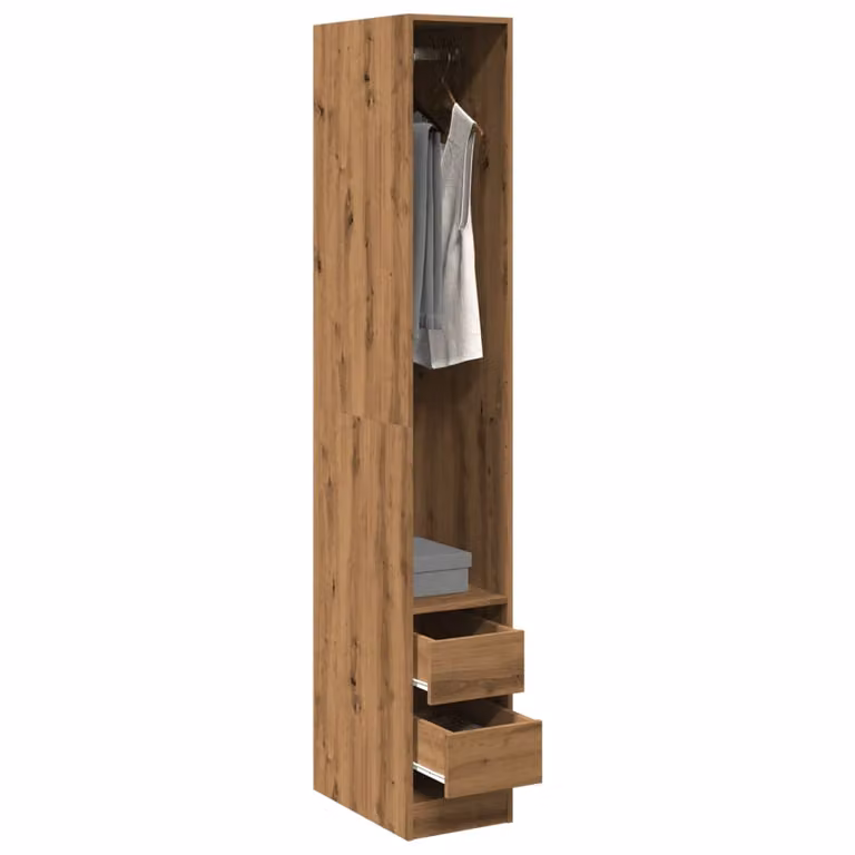 Armadio da parete vidaXL in legno rovere marrone con ante a battente e ripiani interni L/P/H: 30 x 50 x 200 cm