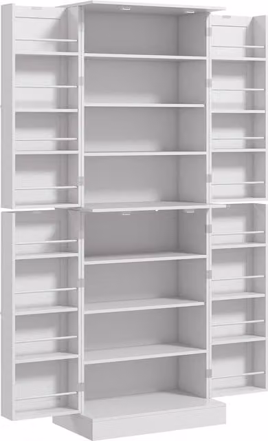 Credenza da cucina HOMCOM bianca con 16 portaspezie, 4 ante e ripiani regolabili, L/P/H: 60 x 35 x 166 cm