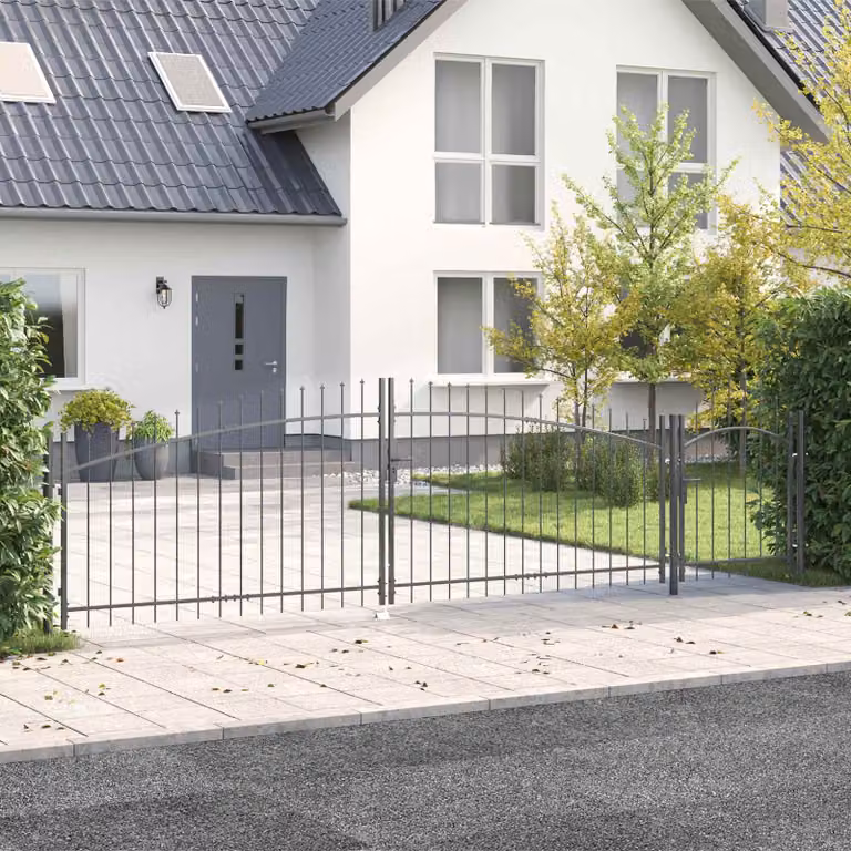 Cancello da giardino doppio vidaXL WOERDEN in acciaio antracite L: 500 cm, H: 125 cm, Bloccabile
