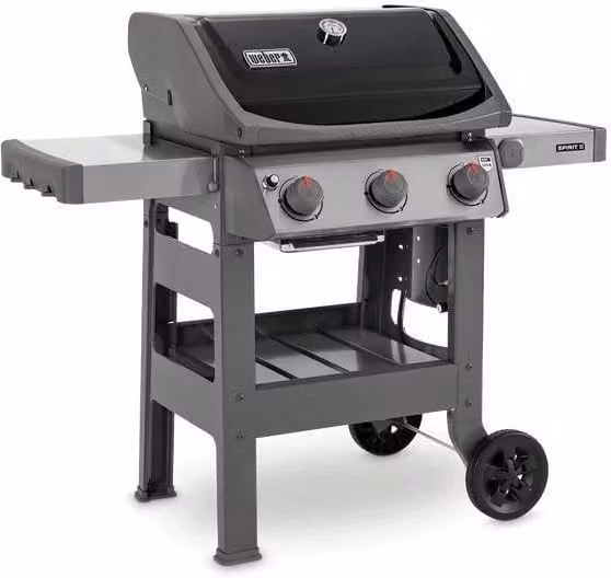 Barbecue a gas Weber Spirit II E-310 GBS con coperchio in acciaio inossidabile, 3 bruciatori da 8 KW e griglia in ghisa, colore grigio