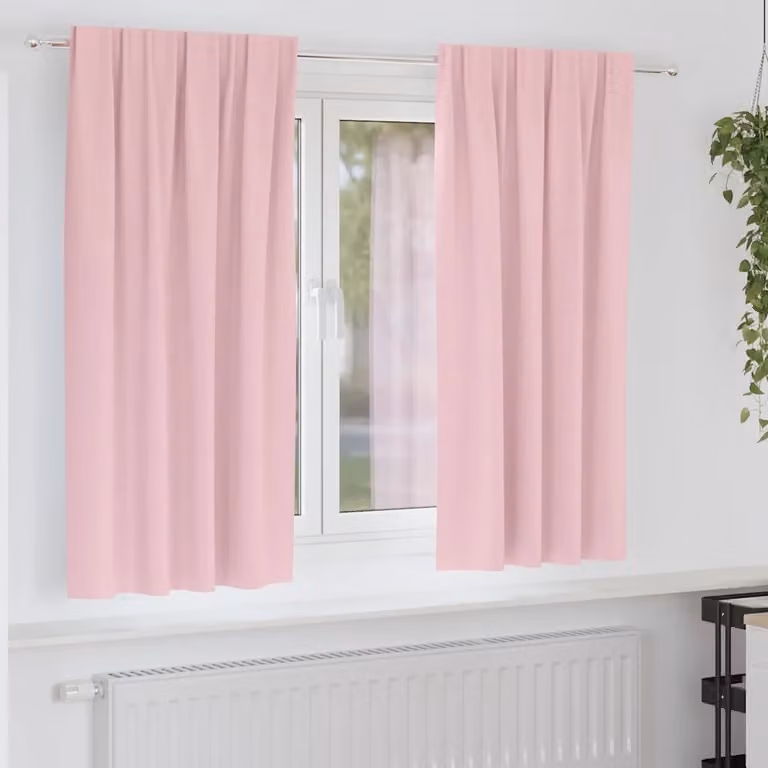Set di 2 tende blackout vidaXL con anelli, colore rosa, H 175 x L 140 cm