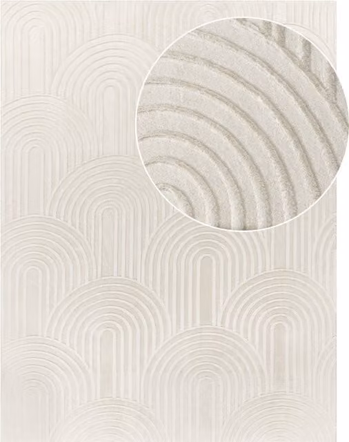 Tappeto in ecopelliccia Lelystar beige e grigio con effetto alto-basso, L: 120 cm, P: 160 cm