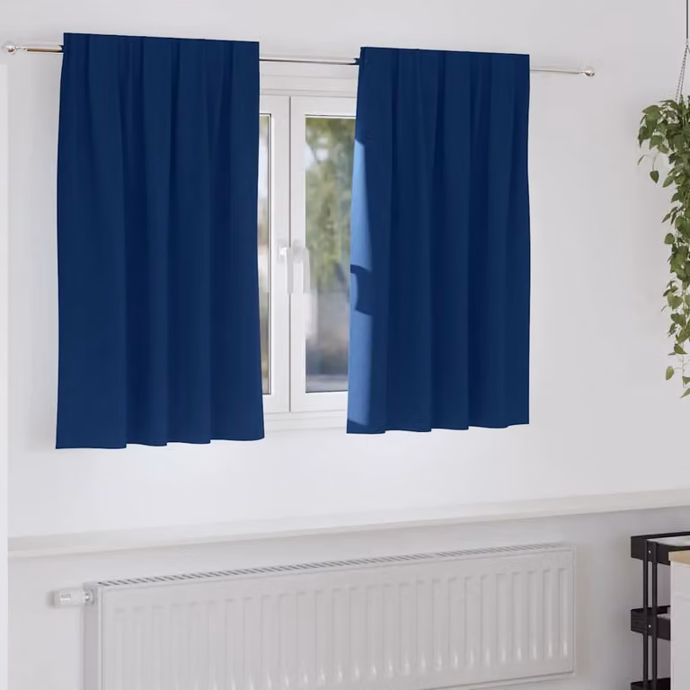 Set di 2 tende blackout vidaXL con anelli in poliestere, colore blu, L 140 cm x H 140 cm