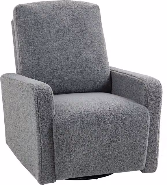 Poltrona relax reclinabile Outsunny in tessuto grigio con schienale regolabile e base girevole 360 gradi