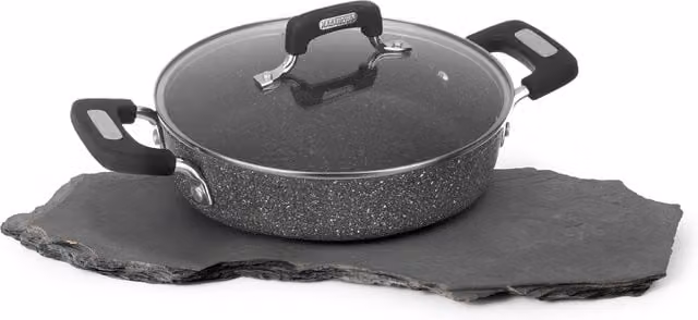 Casseruola Kasanova New Petra Dark con rivestimento antiaderente in ceramica, colore nero e grigio, diametro 24 cm