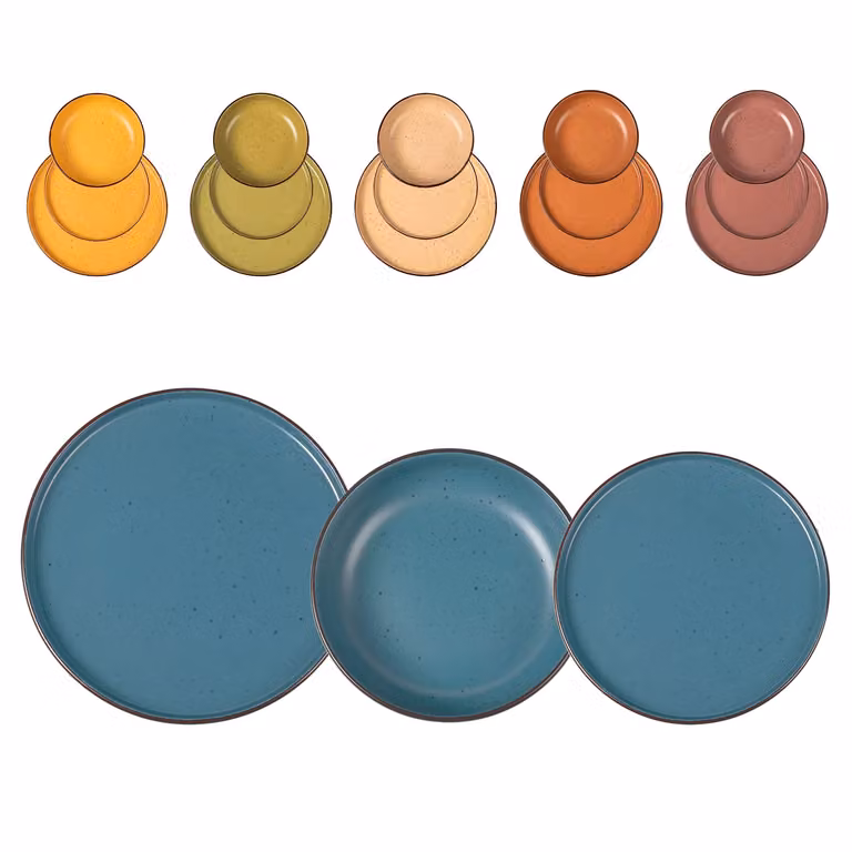 Servizio di piatti Morelia Gusto Casa in stoneware multicolore, 18 pezzi