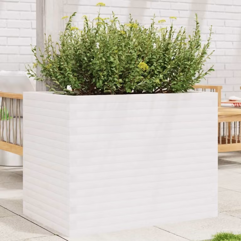 Fioriera da giardino vidaXL in legno di pino bianco L: 90 cm, P: 60 cm, H: 68,5 cm