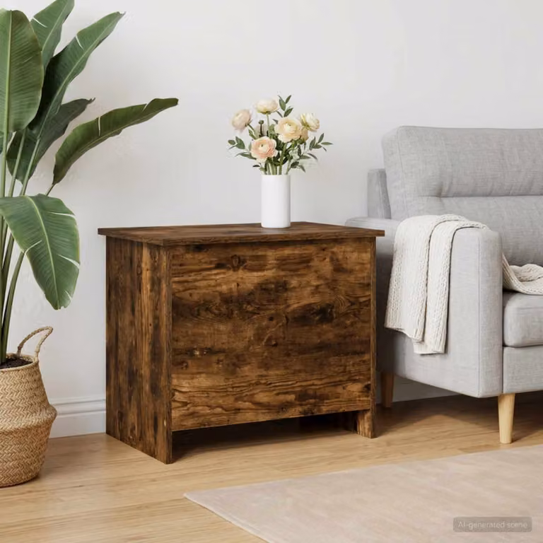 Cassa di stoccaggio moderna vidaXL in legno MDF colore Rovere Fumo L: 60 cm, P: 40 cm, H: 50 cm