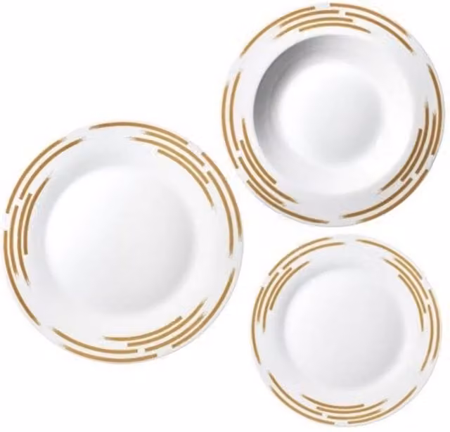 Set Servizio da Tavola Wilma Avilia Home in Porcellana Bianca, 18 Piatti